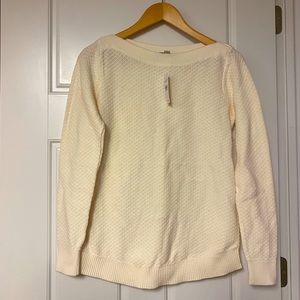 NEW Ann Taylor Small Cream Boatneck Sweater